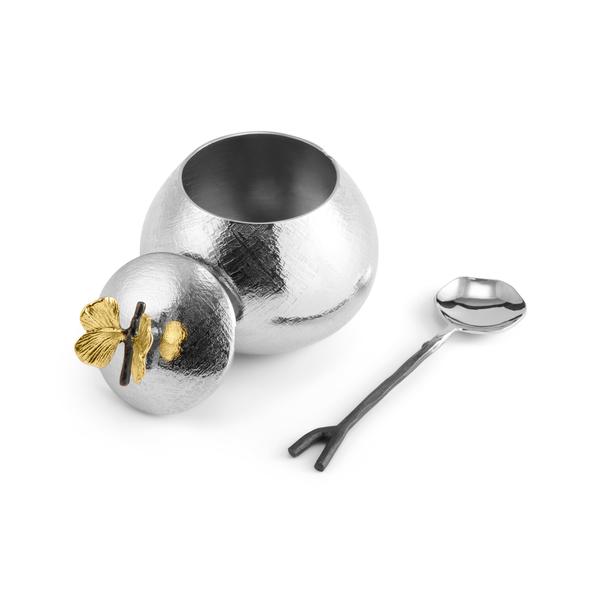 Butterfly Ginkgo Pot w/Spoon