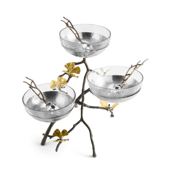 Butterfly Ginkgo Triple Bowl Set w/Spoons