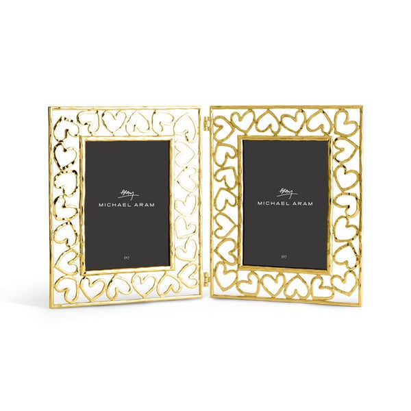 Heart Hinged Frame 5x7 Gold