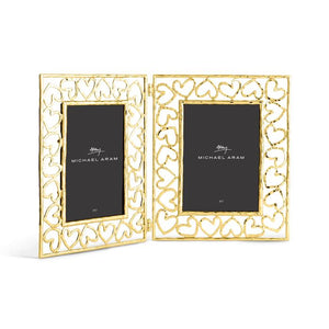 Heart Hinged Frame 5x7 Gold