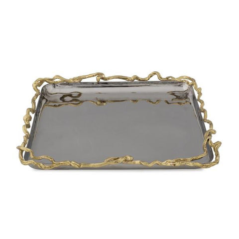 Wisteria Gold Matzah Plate