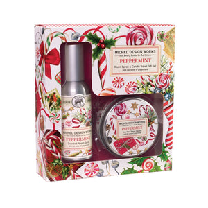 Peppermint Room Spray & Candle Travel Set