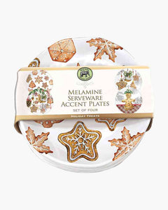 Set of 4 Melamine Holiday Treat Plates