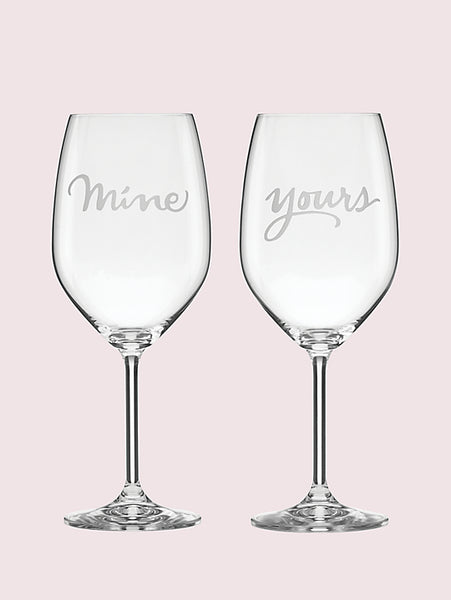 Mine Yours Wine Glass Pair